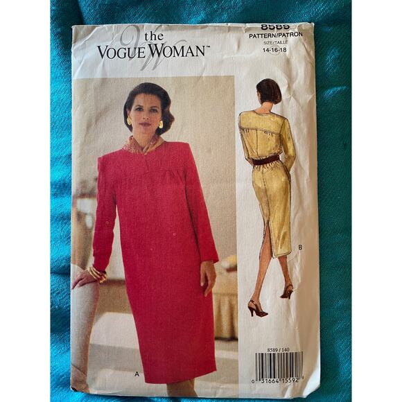 Vogue sewing pattern 8589 shift dress Size 14 16 - Picture 1 of 5